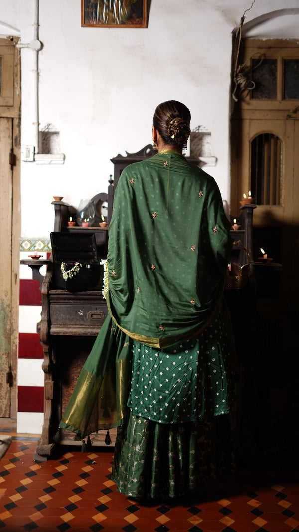 Green kurta and palazzo set
