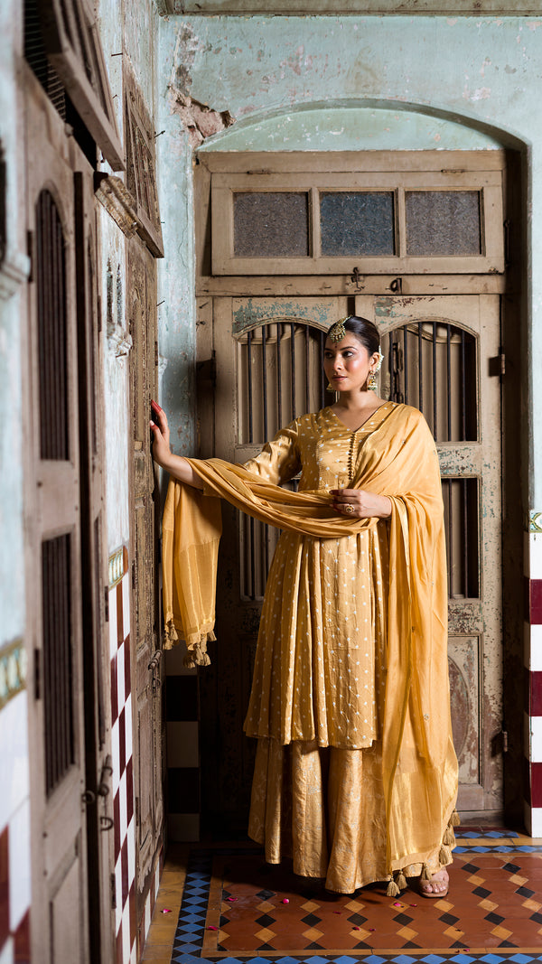 Golden kurta and palazzo set