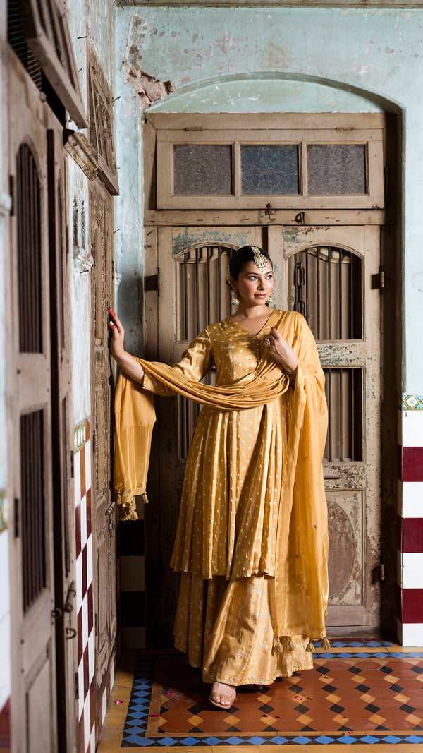 Golden kurta and palazzo set