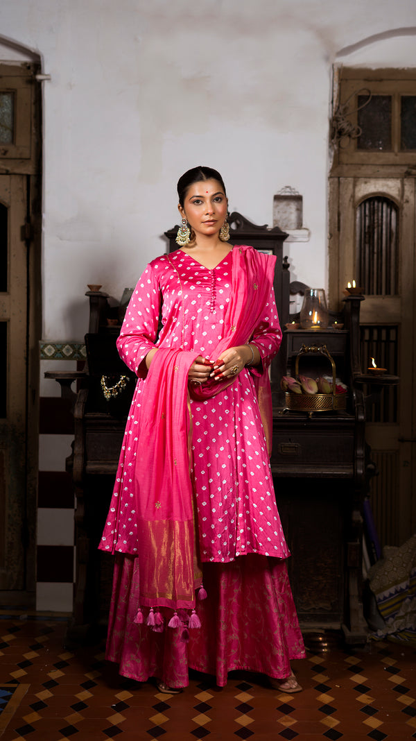 Hot Pink kurta and palazzo set