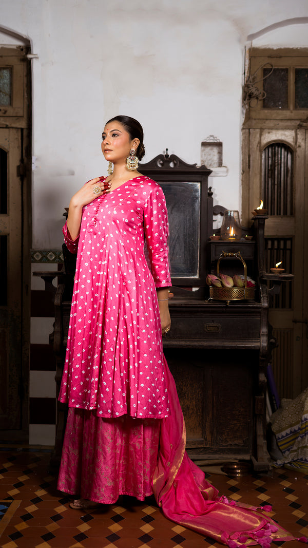 Hot Pink kurta and palazzo set