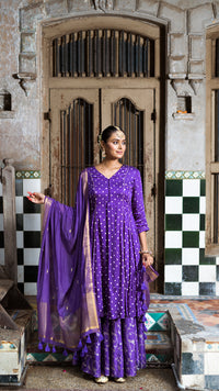 Purple kurta and palazzo set