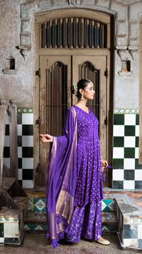 Purple kurta and palazzo set