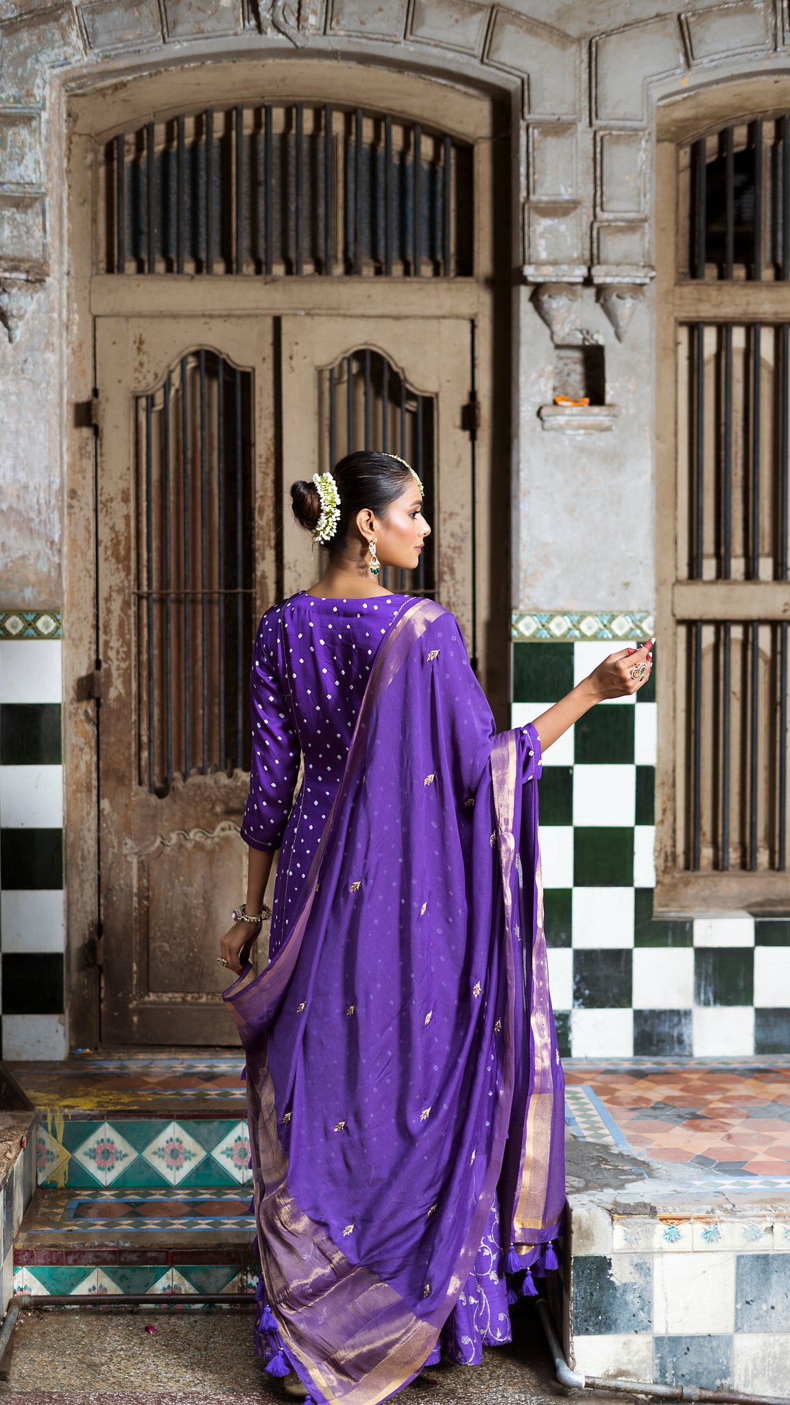 Purple kurta and palazzo set