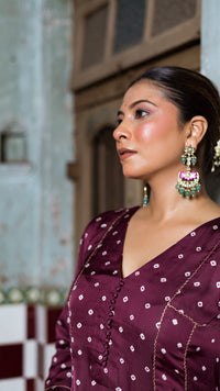 Wine kurta and palazzo set