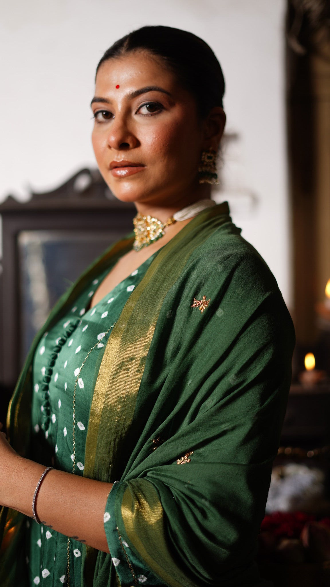 Green kurta and palazzo set