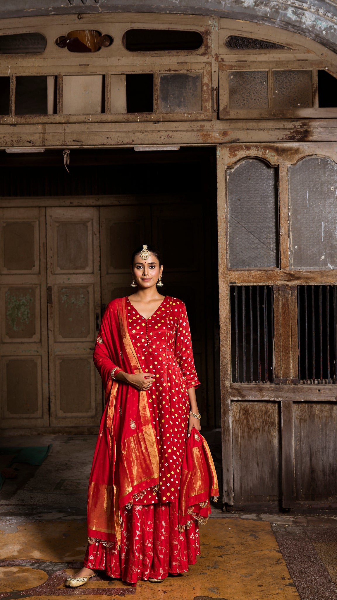 Red kurta and palazzo set