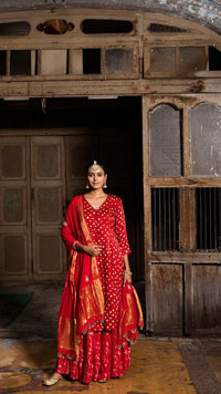Red kurta and palazzo set