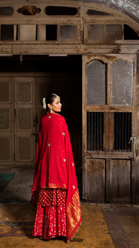 Red kurta and palazzo set