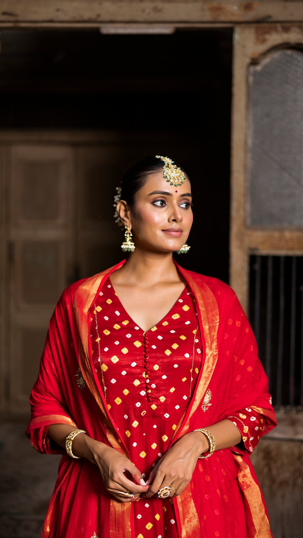 Red kurta and palazzo set
