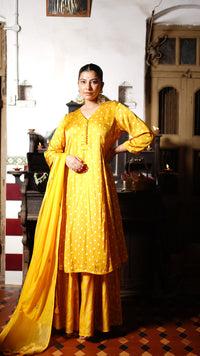 Yellow kurta and palazzo set