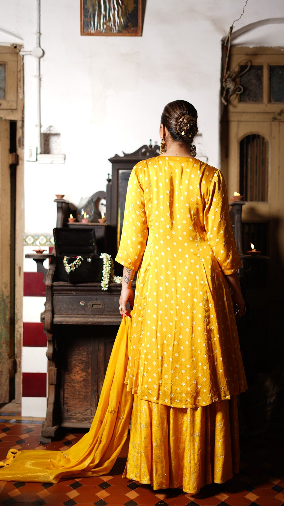 Yellow kurta and palazzo set