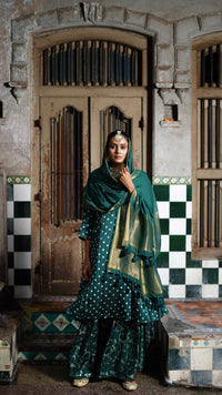 Dark Green kurta and palazzo set