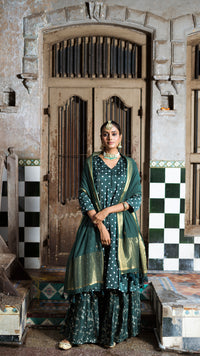 Dark Green kurta and palazzo set