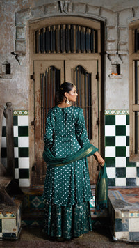 Dark Green kurta and palazzo set