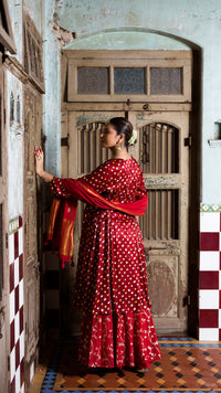 Maroon kurta and palazzo set