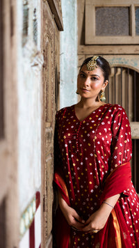 Maroon kurta and palazzo set