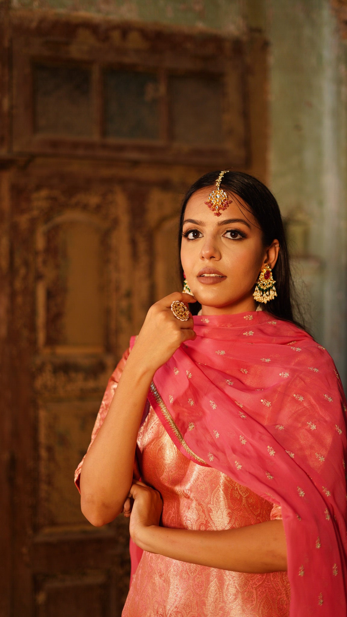 PINK BANARASI  SHARARA SET