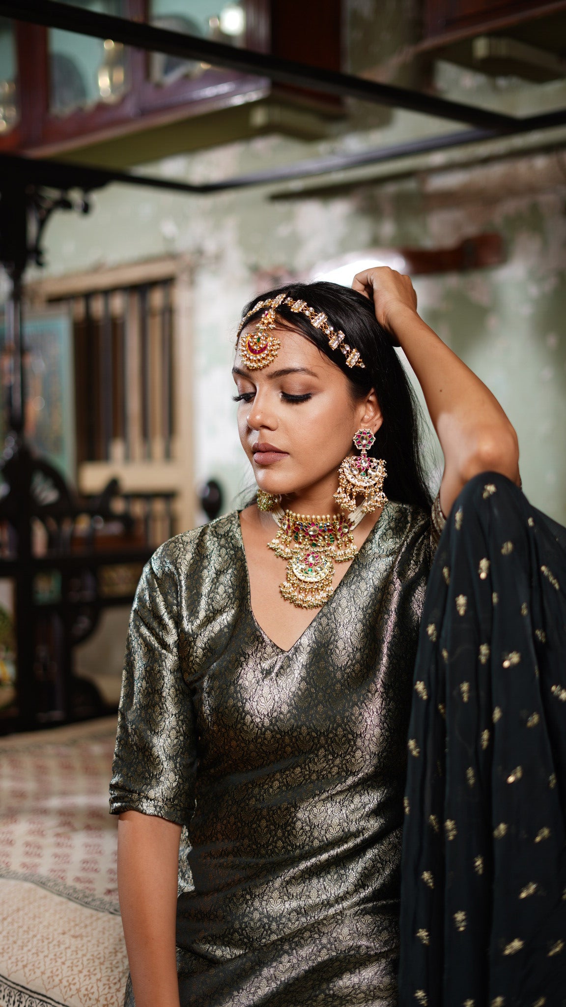 BLACK BANARASI  SHARARA SET