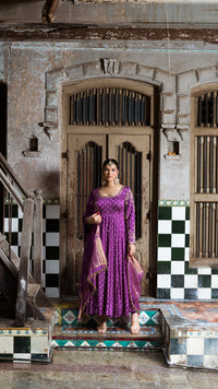 Purple anarkali set