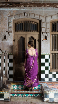 Purple anarkali set