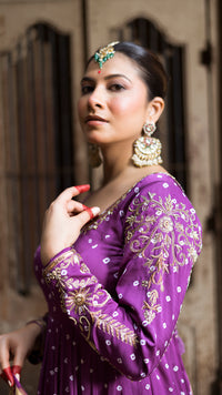 Purple anarkali set