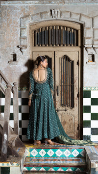 Dark Green anarkali set