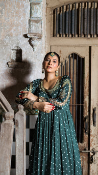 Dark Green anarkali set