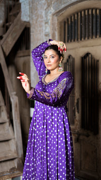 Violet anarkali set