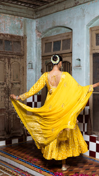 Yellow anarkali set