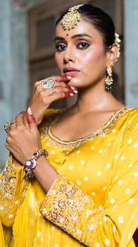 Yellow anarkali set