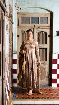 Light brown anarkali set