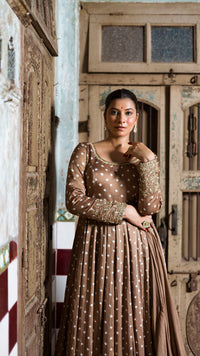 Light brown anarkali set