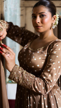 Light brown anarkali set