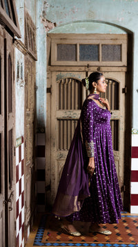 Dark Purple anarakli set