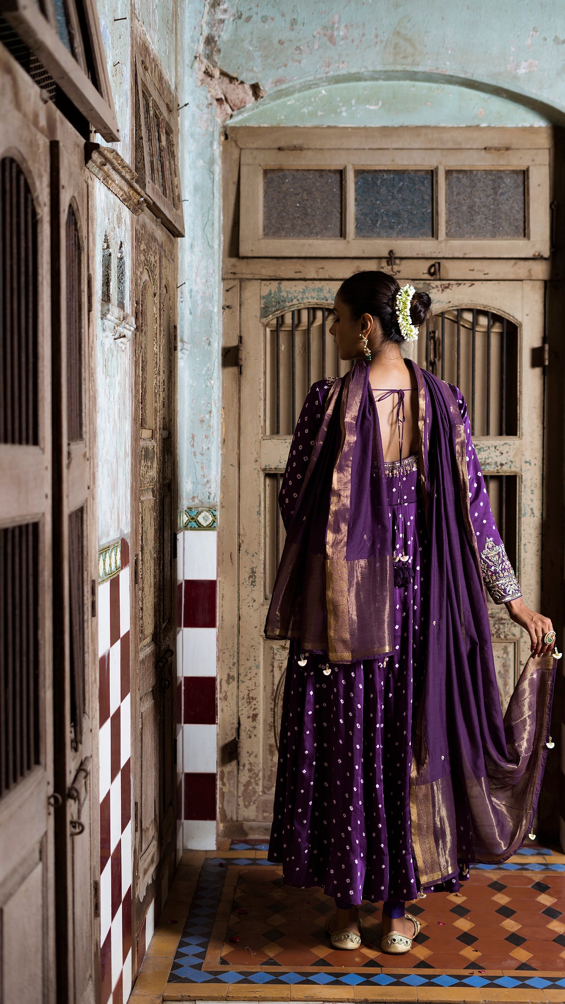 Dark Purple anarakli set