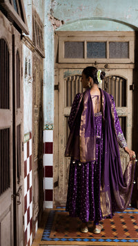Dark Purple anarakli set