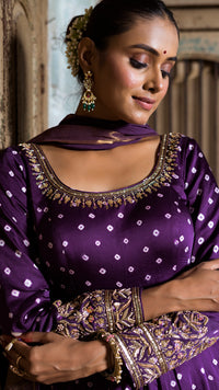 Dark Purple anarakli set