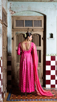 Hot pink anarkali set