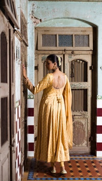 Golden anarkali set