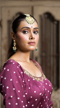 Wine anarkali set