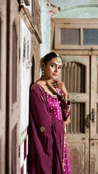 Magenta Anarkali Set
