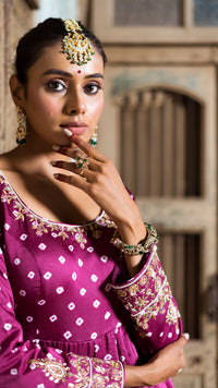 Magenta Anarkali Set