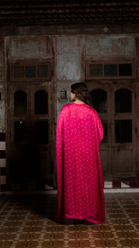 Hot Pink Organza Cape Set